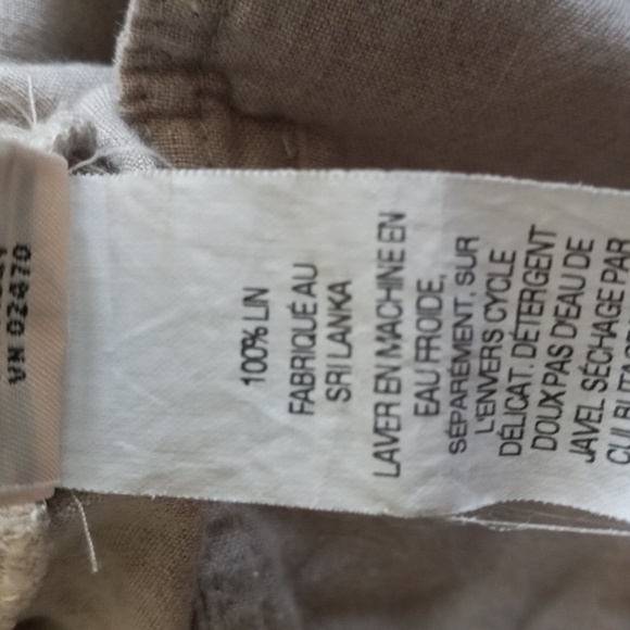 LLBean 💯 % Linen Cropped  Pants. Size 8 - Picture 8 of 8